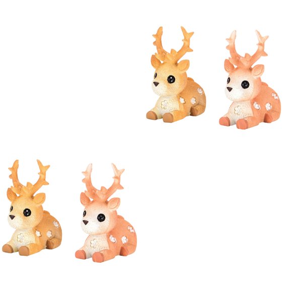 4 pcs  Baby Deer Models Adorable Animal Decorations Desktop Ornaments Party Favors for Home Shop