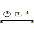 thumbnail image 1 of 4 pcs Bathroom Accessory Set Robe Hook Toilet Paper Holder Towel Ring Towel Bars, 1 of 5