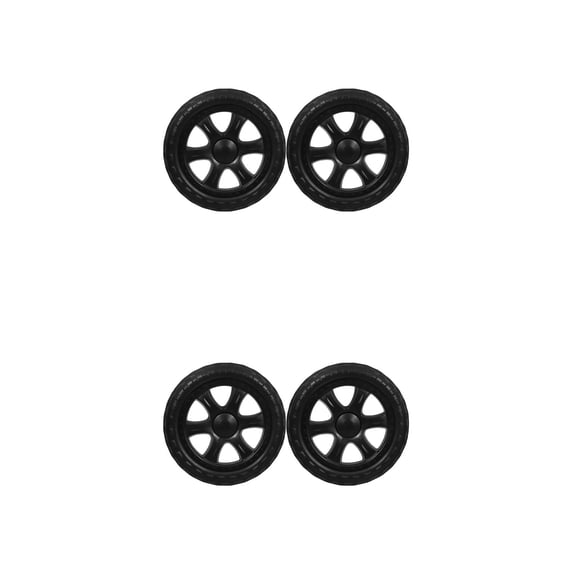 4 pcs Black Rubber Wheels for Shopping Cart Replacement Utility Cart Wheels Rolling Cart Tool Accessories Heavy Duty Plate Casters