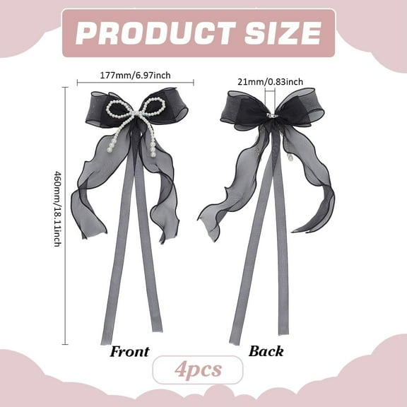4 pcs Bow Curtain Tiebacks Butterfly Curtain Ties with Pearls Black Bowknot Pearl Curtain Ties Bowknot Curtain Holdbacks Buckle for Curtain Decor Drapery Holdbacks Tie Rope Home Decor