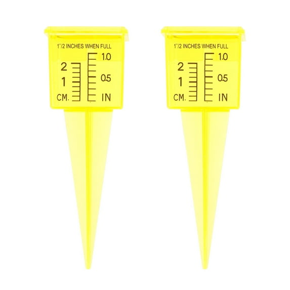 4-Pack Yellow Rain Gauge Set for Lawn and Garden, Accurate Water Measurement Tool for Tracking Rainfall Outdoors