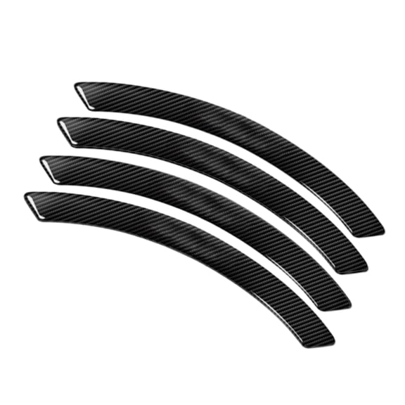 4 pcs Car Arch Guard Trim Carbon Fiber Look PVC Wheel Opening Molding, 15.16 x 1.18 in Adhesive Exterior Accent for Arch Coverage Use