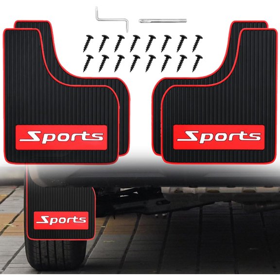 4 pcs Car Mud Flaps Universal Rubber Mudguard - Soft Material Automotive Fender - Splash Guards Rubber mud Guard Universal Pickup SUV - No Collision Universal 27cm23cm0.5cm