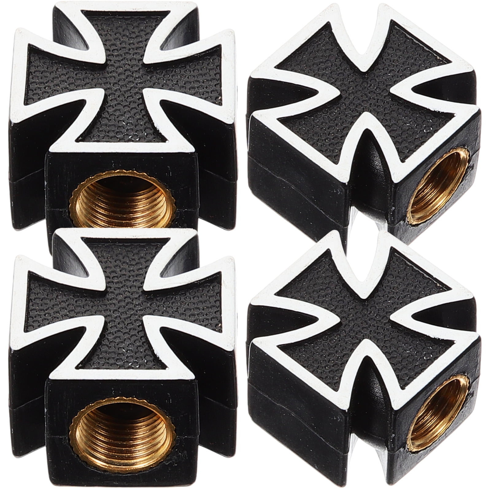 4 pcs Cross Car Tire Valve Caps Tire Wheel Valve Covers Universal Tire