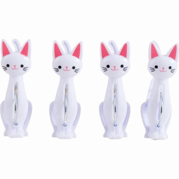 4 pcs Cute Cat Shaped Clips, Food Sealing Clips for Bread & Snacks, Multipurpose Food Storage Clips