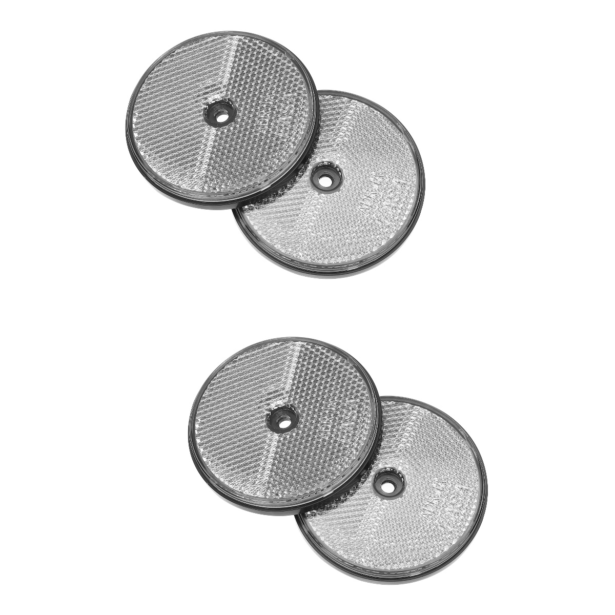 4 pcs  Driveway Reflector Round Front Reflector Trailer Bike Screw On Reflector
