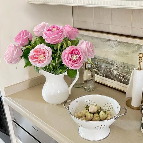 4 pcs Faux Pink Roses + 4 pcs Light Pink Roses Artifical Flowers for Home Decor Table Centerpiece$$Home Decor, Kitchen, & Other