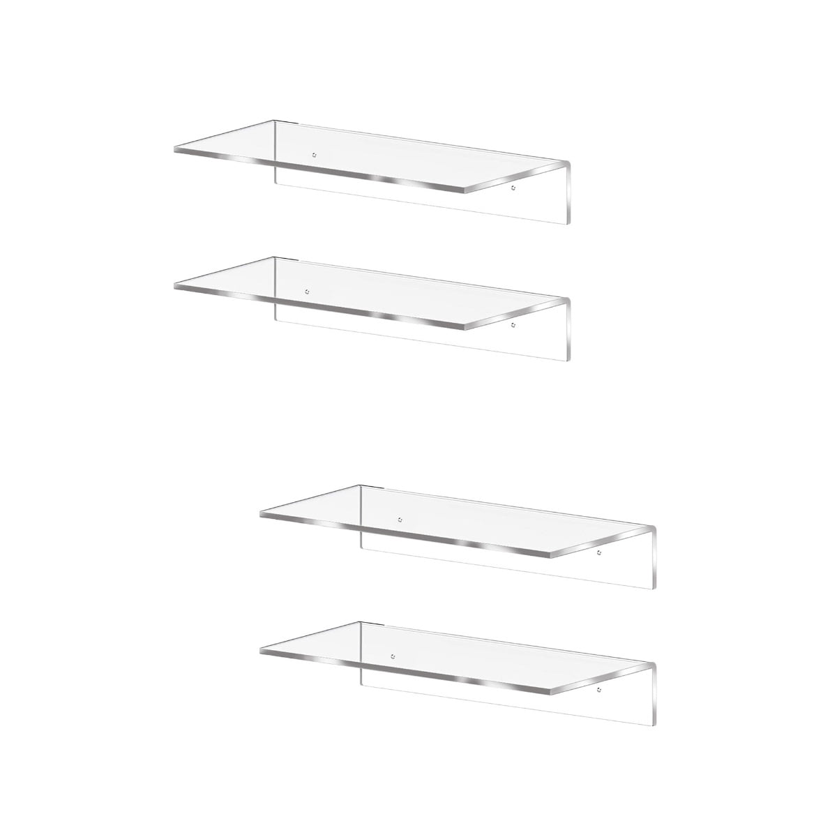 4 pcs Floating Shelves Wall Mounted Shelves Plastic Wall Bookshelf