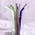 thumbnail image 1 of 4 pcs Glass Drinking Straws,0.3 x 7 inches Bent Straws , Reusable for Hot or Cold Drinks, Eco Friendly High Borosilicate Glass, 1 of 6