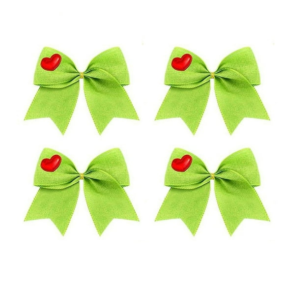 4 pcs Green Christmas Bow, Xmas Decoration for Xmas Tree, gift box, Holiday Ornament