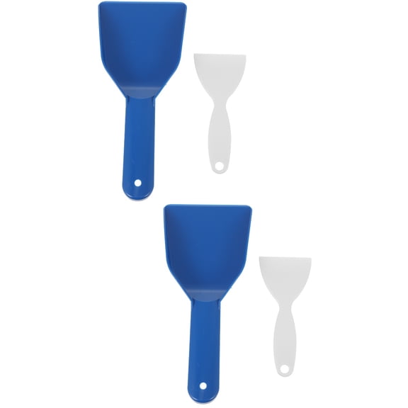 Set of 4 Plastic Ice Scrapers for Refrigerator and Car Windshield, Snow Remover Shovels, Cleaning Tools