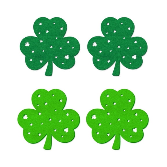 4 pcs Irish Festival Placemats Set, Waterproof Table Mats with Design for St. Patrick's Day Dining Decor, Holiday Table Setting Supplies, Washable Kitchen Decorations