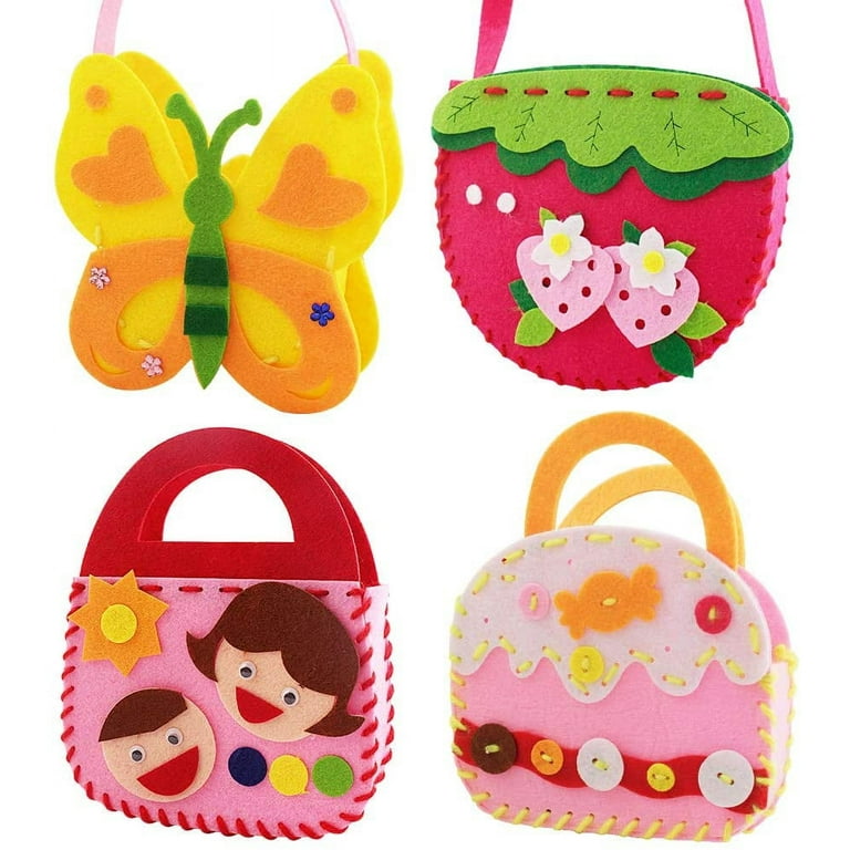 4 pcs Kids Arts and Crafts, Preschool Educational Toys Sewing Kit