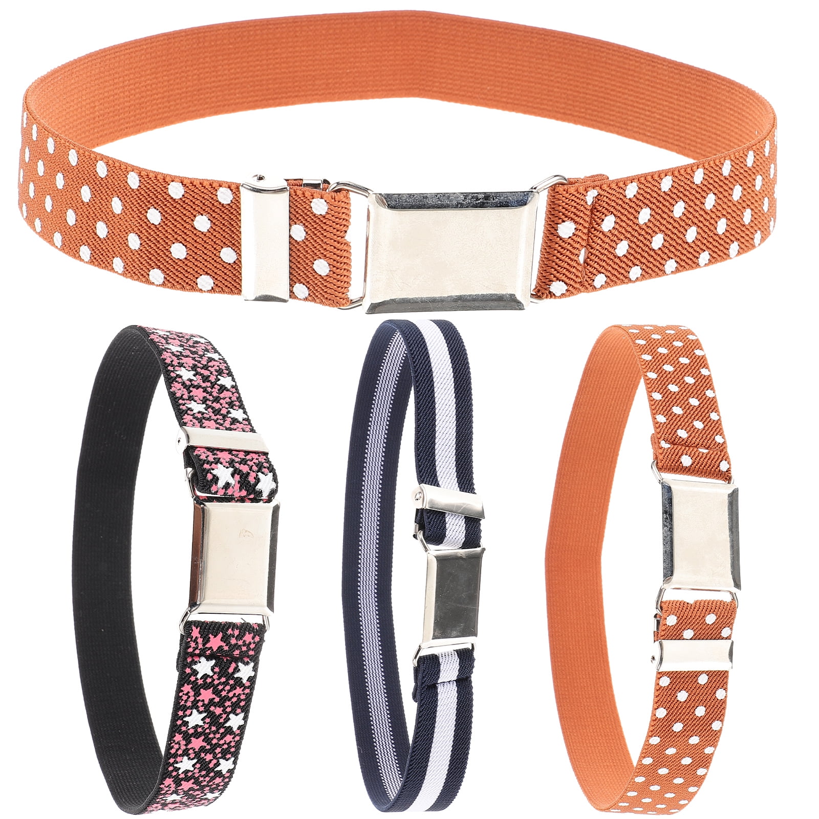 Eease 4 pcs Elastic Kids Belts Toddler Belts Stretchy Belts Boys Belts