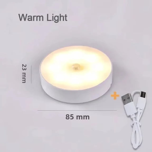 4 pcs Magnetic LED Motion Sensor Night Light - USB Rechargeable with On/Off Switch, Portable Battery-Powered Closet Light for Kitchen, Bedroom & Under Cabinet