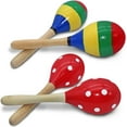 thumbnail image 1 of 4 pcs Maracas, lyfLux 2 Styles Maracas Hand Percussion Instruments (Red and Fancy Colors), 1 of 9