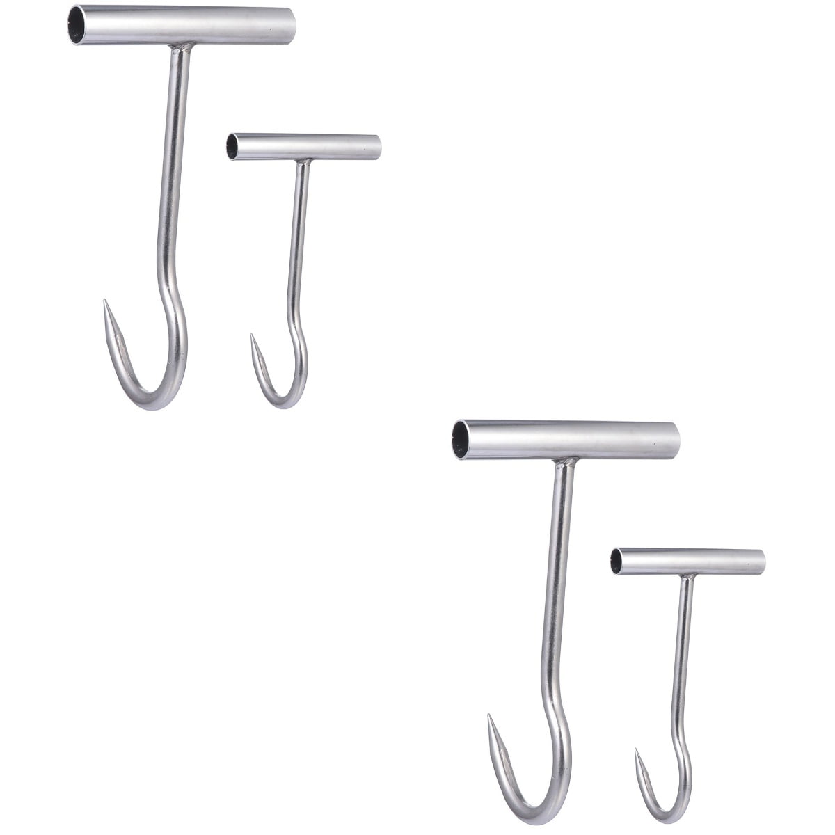 4 pcs Meat Hooks T Shaped Stainless Steel Hooks Meat Processing Hooks for Butcher Shops