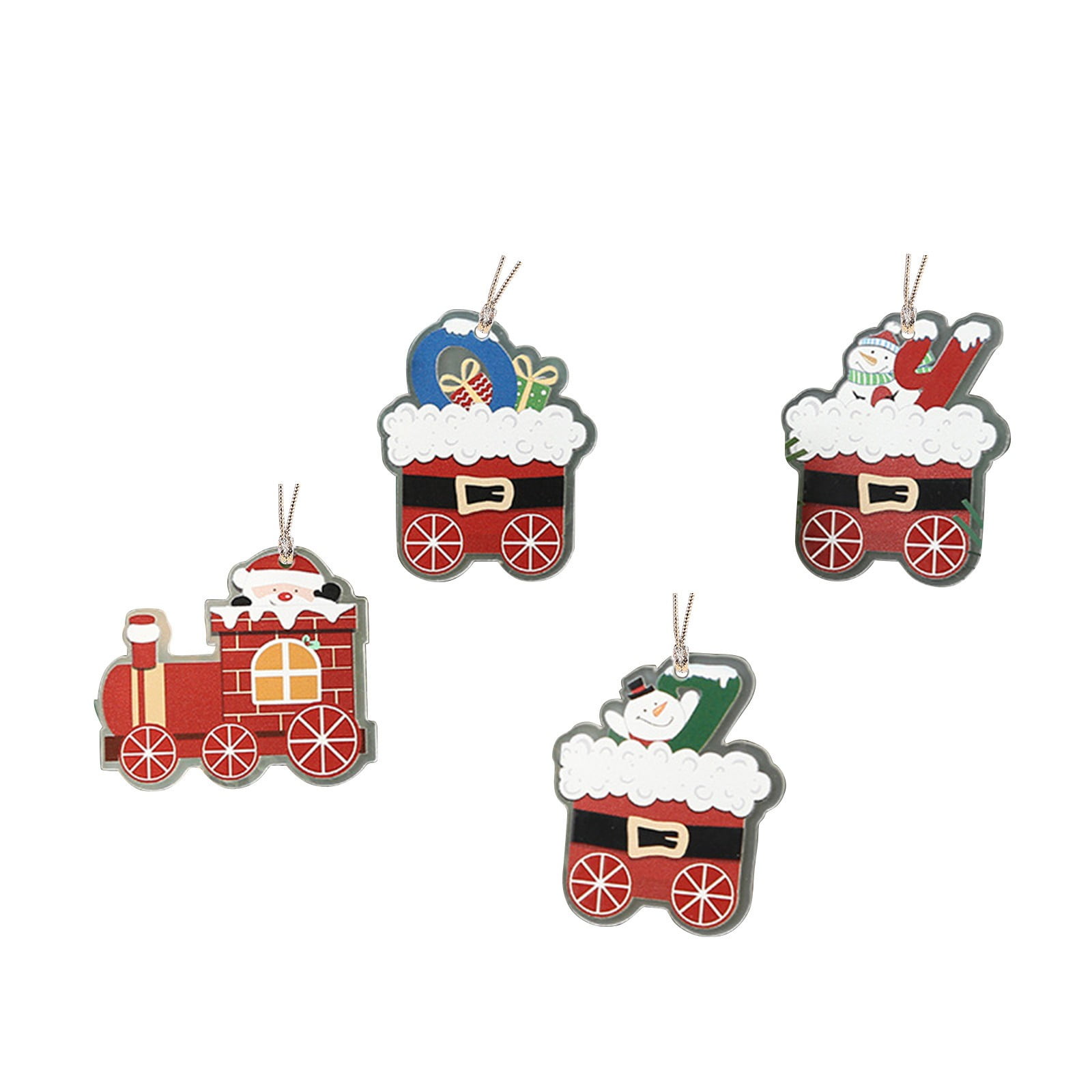 4 pcs Mini Christmas Ornaments Miniature Resin Christmas Tree Ornaments