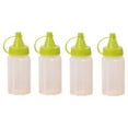 thumbnail image 1 of 4-pcs Mini Kitchen Sauce Bottles, Squeeze Bottles Condiment Dispenser for Ketchup Mustard and Salad, 3.14x1.26inch Portable Lunch Box Condiment Bottles with Leakproof Screw Cap D6M0, 1 of 9