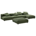 thumbnail image 1 of 4 pcs Modular Sofa and Ottoman Sectional, Green, Fabric, Living Room Lounge Cafe Lobby Hospitality Restaurant, Modern Contemporary, HB37443, 1 of 15