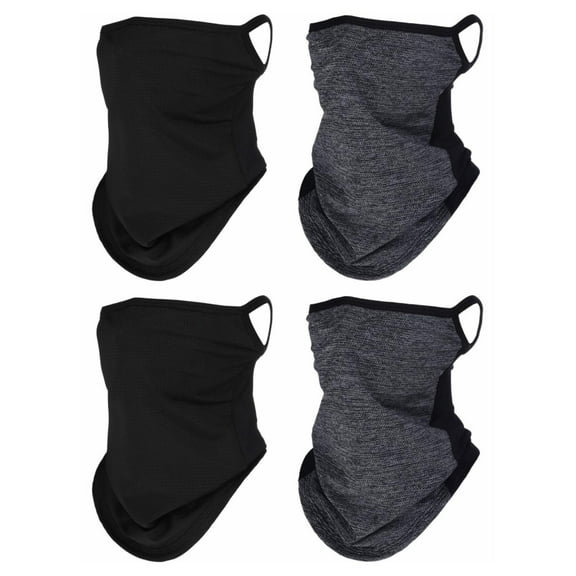 4 pcs Neck Gaiter with Ear Loops Neck Covers Bandana Cloth Face Gaiter Mask for Men Women Winter Non Slip Headwear