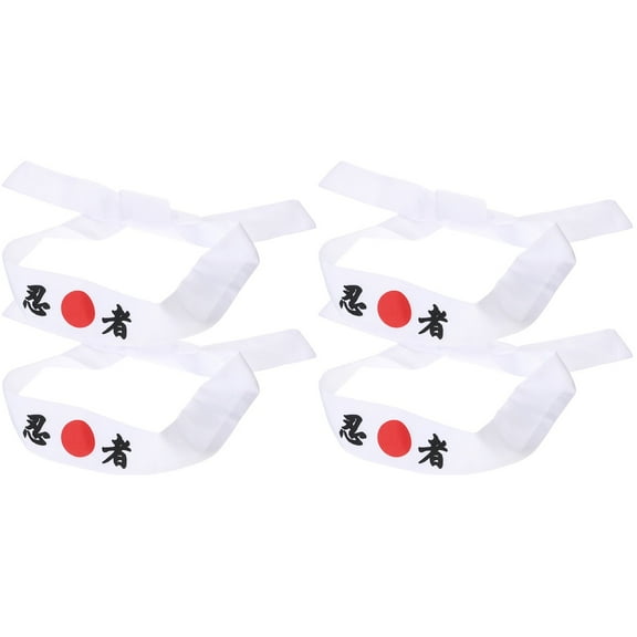 4 pcs  Ninja Print Hairband Japanese Headband Ninja Hachimaki Headbands for Women and Men