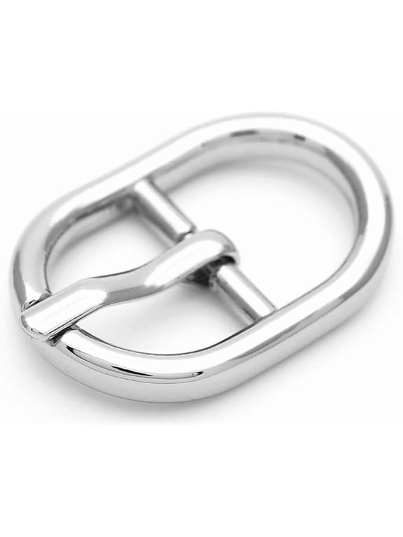 4 pcs Oval Belt Buckle Center Bar Belt Buckles Single Prong Belt Purse Making Accessories SC66 (3/4 Inch, Silver)