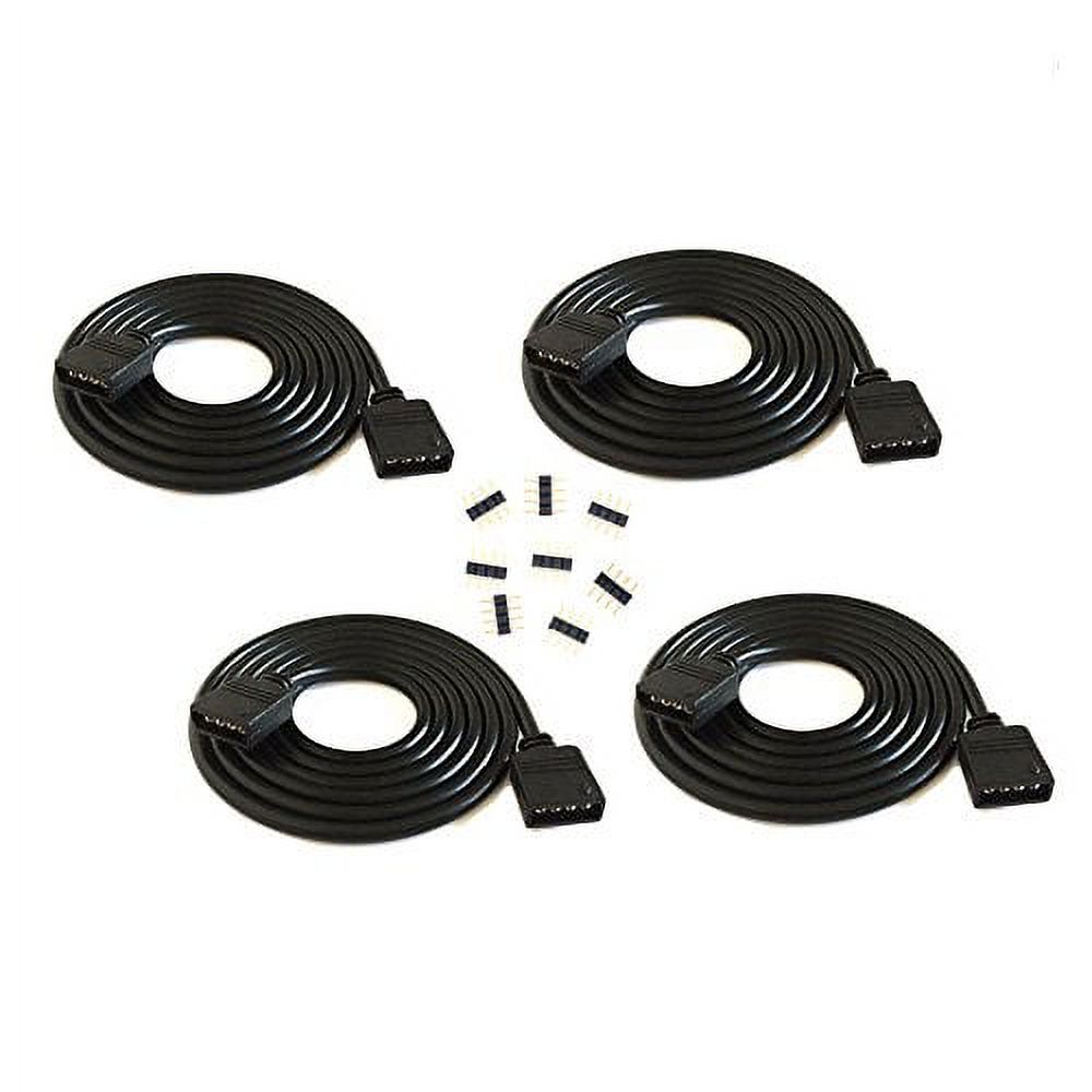 RGB LED Strip Extension Cable - 4 Pin Connector, 1.0 Meter Length, For 5050/3528/2835 Strips, 2 Pack