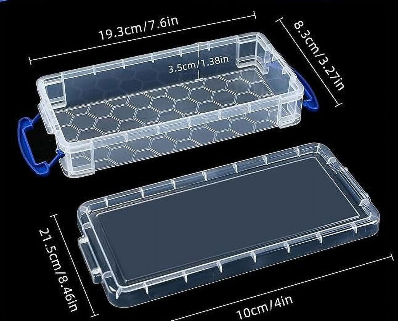 4 pcs Plastic Pencil Box Clear Pen Case Large Capacity Pen Box