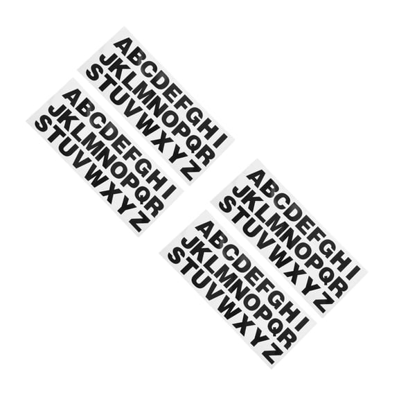 4 pcs Reflective Alphabet Stickers Cars Motorcycles Reflective Pvc Letters DIY Custom Decals Black Self-Adhesive Lettering