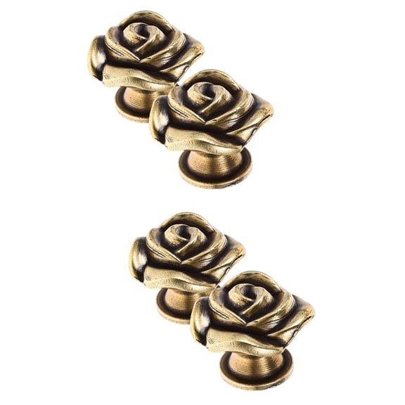 unbranded 4 pcs  Rose Flower Shape Cabinet knobs Replacement Drawer Knobs Vintage Furniture Knobs Handles