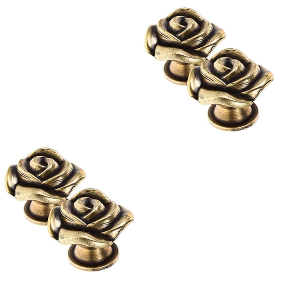unbranded 4 pcs Rose Flower Shape Cabinet knobs Replacement Drawer Knobs Vintage Furniture Knobs Handles