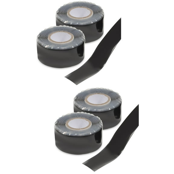CIMAXIC Self Fusing Rubber Tape Black DIY Plumbing Waterproof Sealant 4Pcs