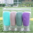 thumbnail image 1 of 4 pcs Silicone Shampoo Bottles Empty Lotion Bottles Travel Squeeze Bottles Refillable Lotion Bottles, 1 of 7