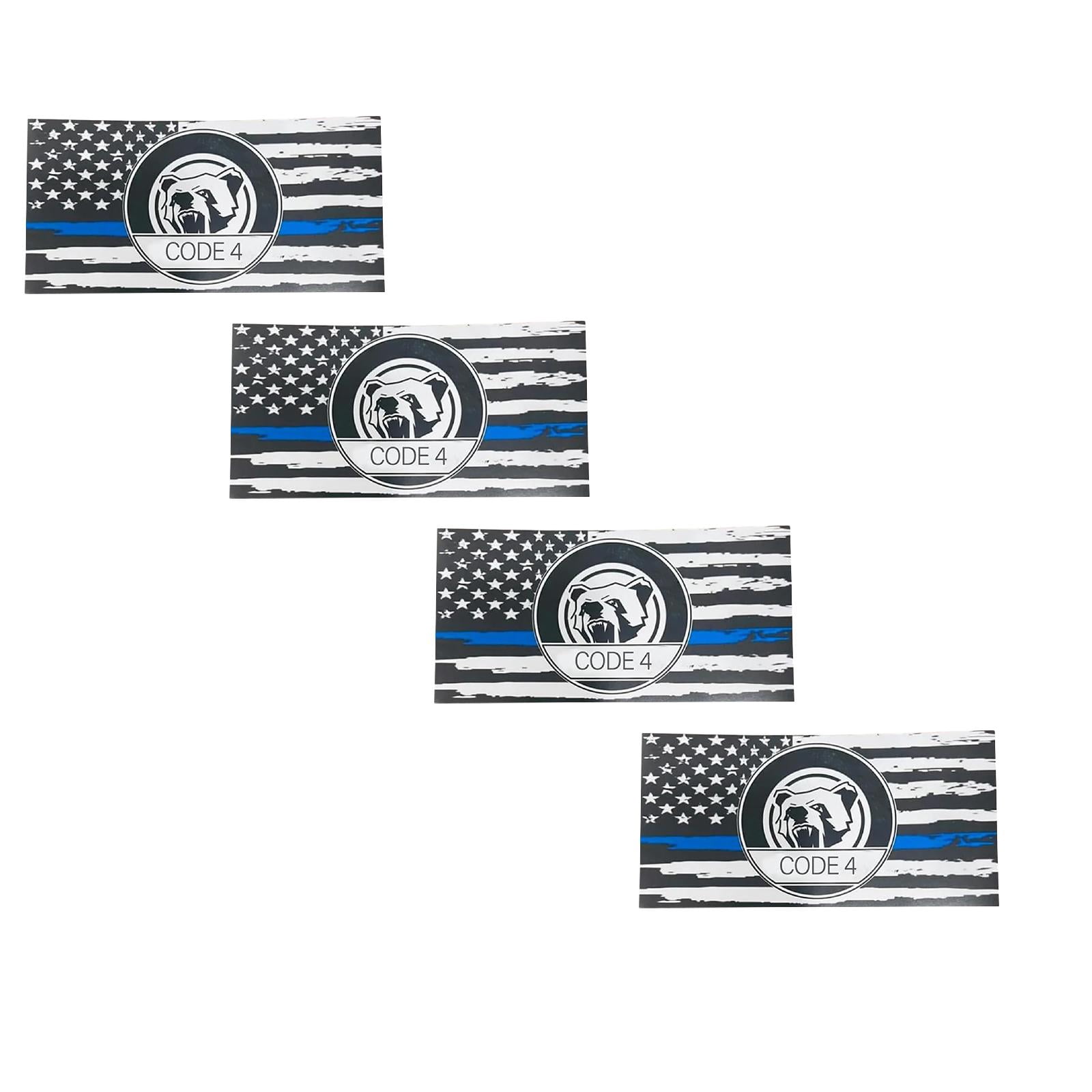 Thin Blue Line Stickers For Cars & Laptops - 5 Pack Vinyl Decals, 6x3 Inches, Show Police Support