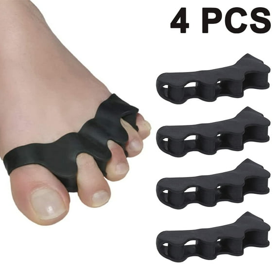 4 pcs Toe Separators for Overlapping Toes and Restore Crooked Toes to Their Original Shape, Correct Bunions, Toe Spacers Toe Straightener Toe Stretcher Hammer Toes Big Toe Corrector - Universal Size