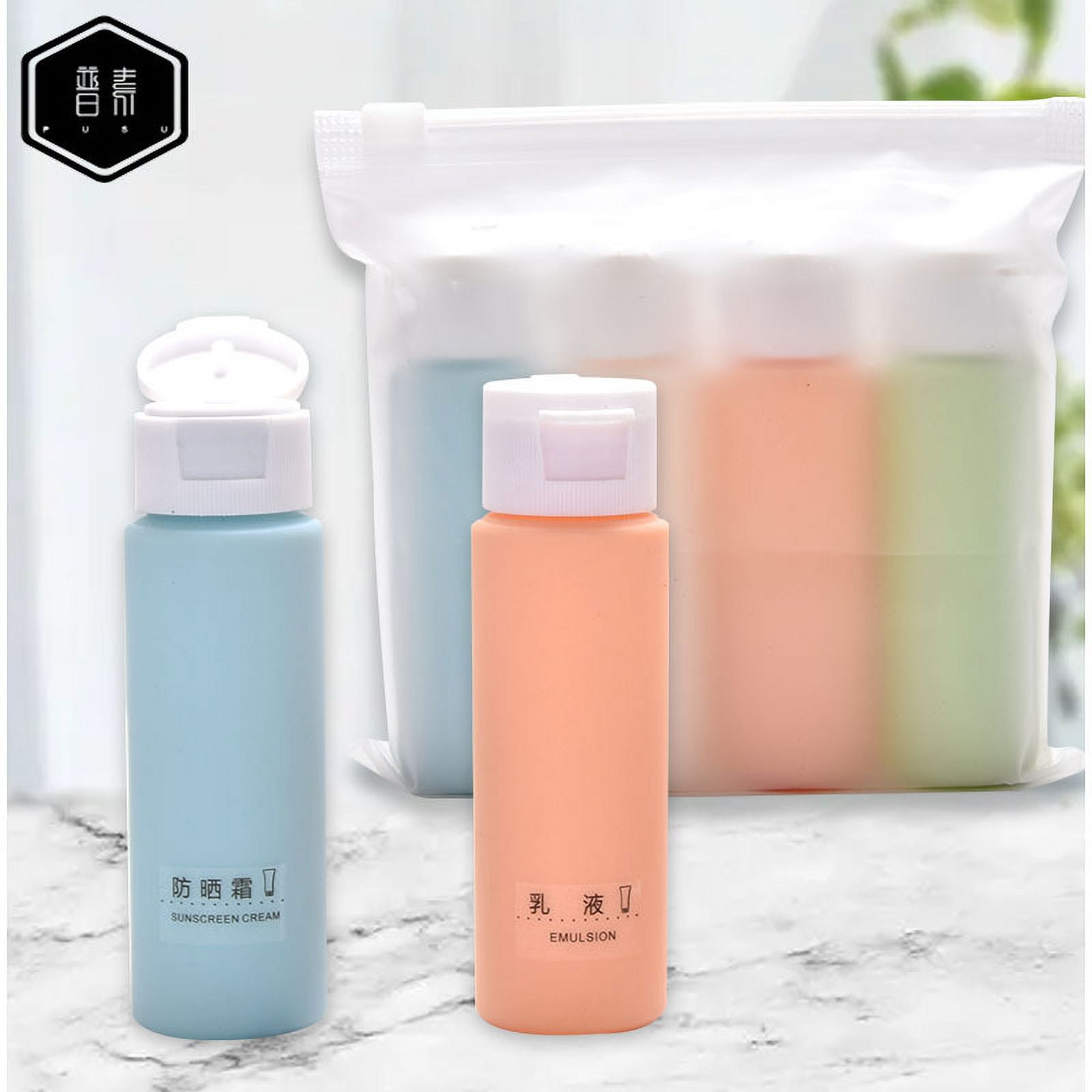 4 pcs Travel Size Shampoo Bottles Empty Lotion Bottles Portable Squeeze