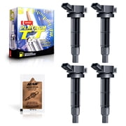 Performance Master UF333 Ignition Coils 4PCS & Denso 4504 Platinum Spark Plugs for Toyota Camry Corolla 2.4L + Free Anti-Seize