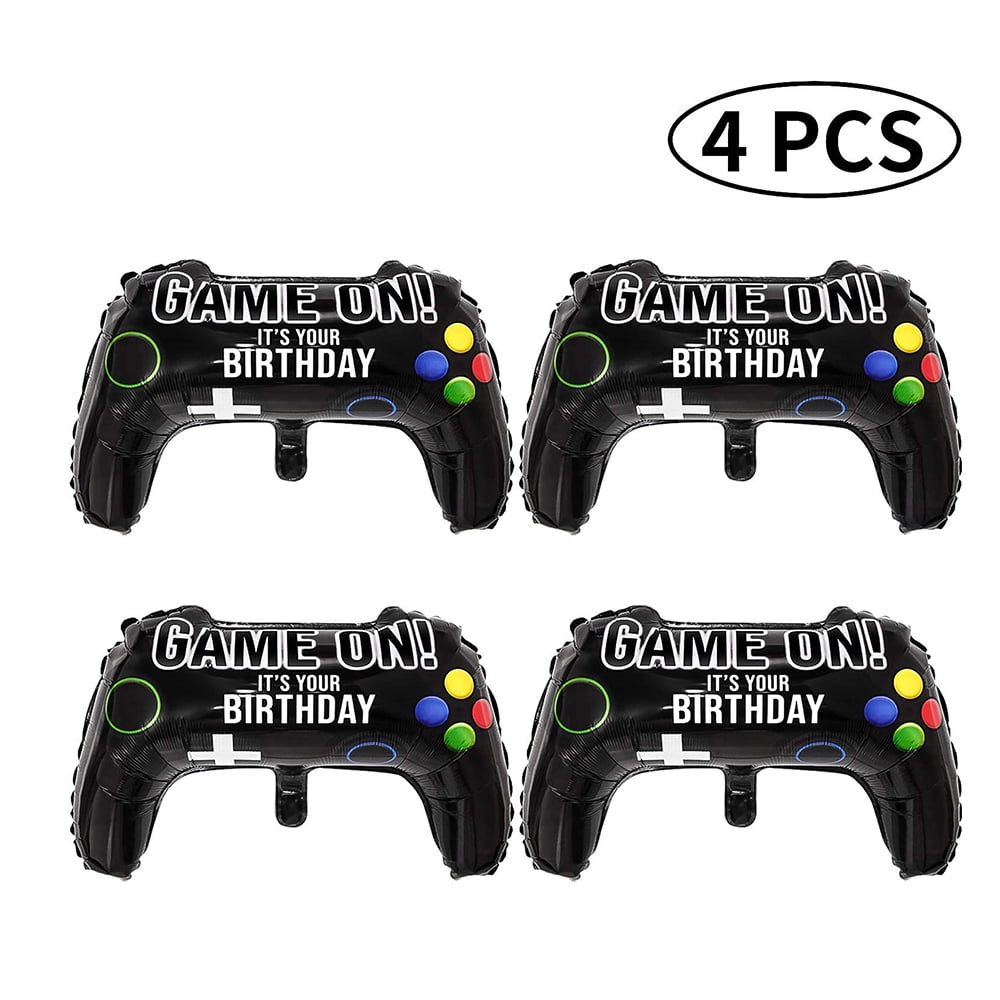 4 pcs Video Game Party Balloons for Kids Adults Video Game Controller Aluminum Foil Balloon for