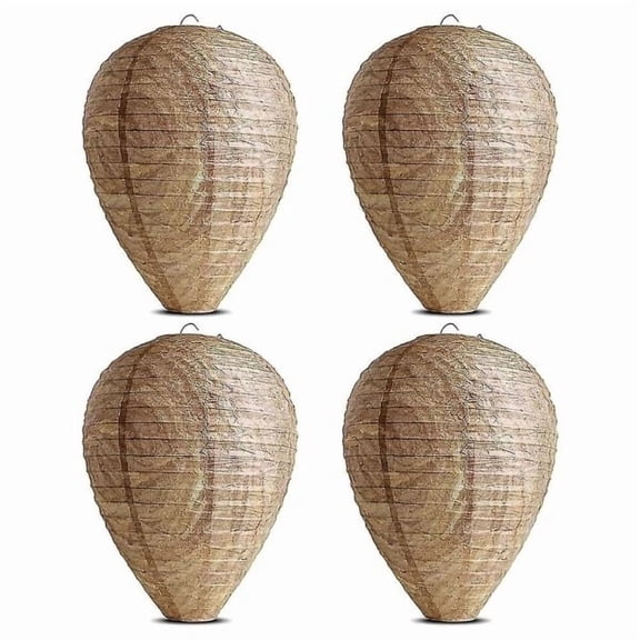 4 pcs Wasp Traps Non-Toxic Paper Decoy, Deterrent for Bees - Wasp Nest Beige
