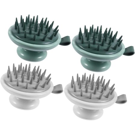 4 pcs Women Scalp Scrubber Shower Pets Exfoliating Back Massager and Dry Massaging Men Shampoo Hairdressing Silicone Baby Scrubbe Bristle Brush with Green Hair Wet Care Bath Soft
