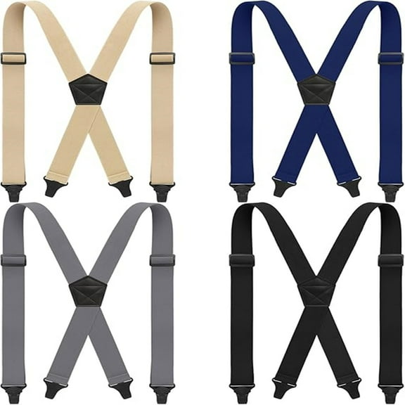 4 pcs X Back Hidden Suspenders Heavy Duty Hiking Suspenders Adjustable Under Clothing Invisible Belt