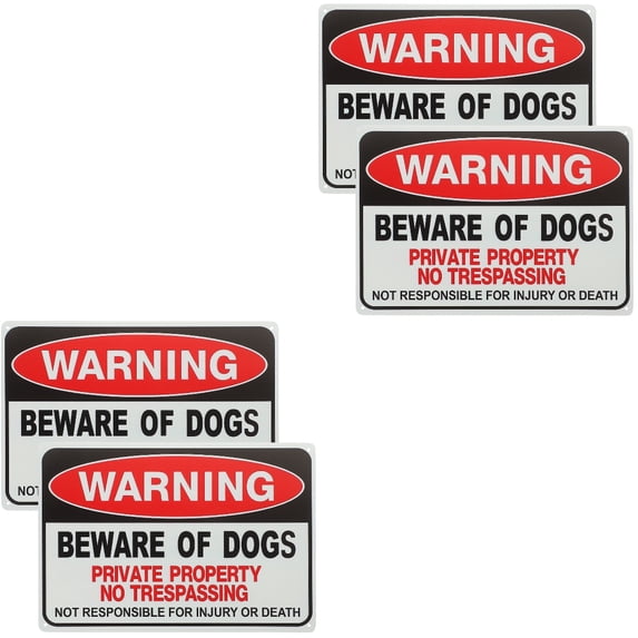 4 pcs practical Beware of Dog Sign Decorative Sign Garden Yard Decor ...