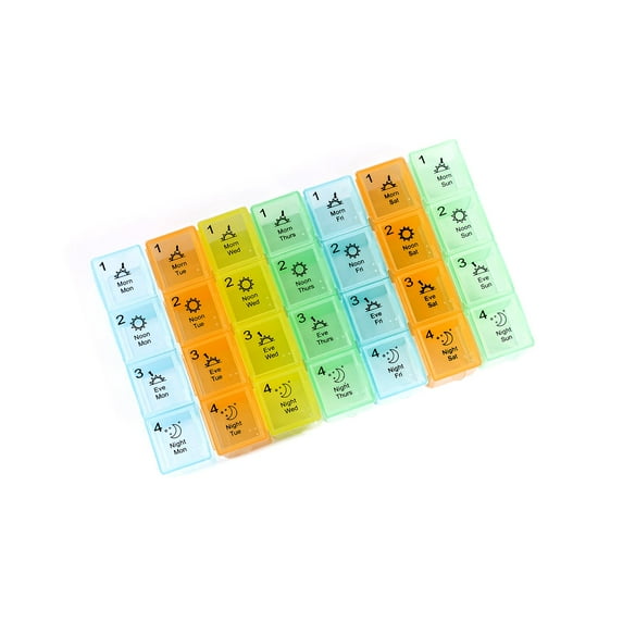 4 per day Large Weekly Pill Organizer