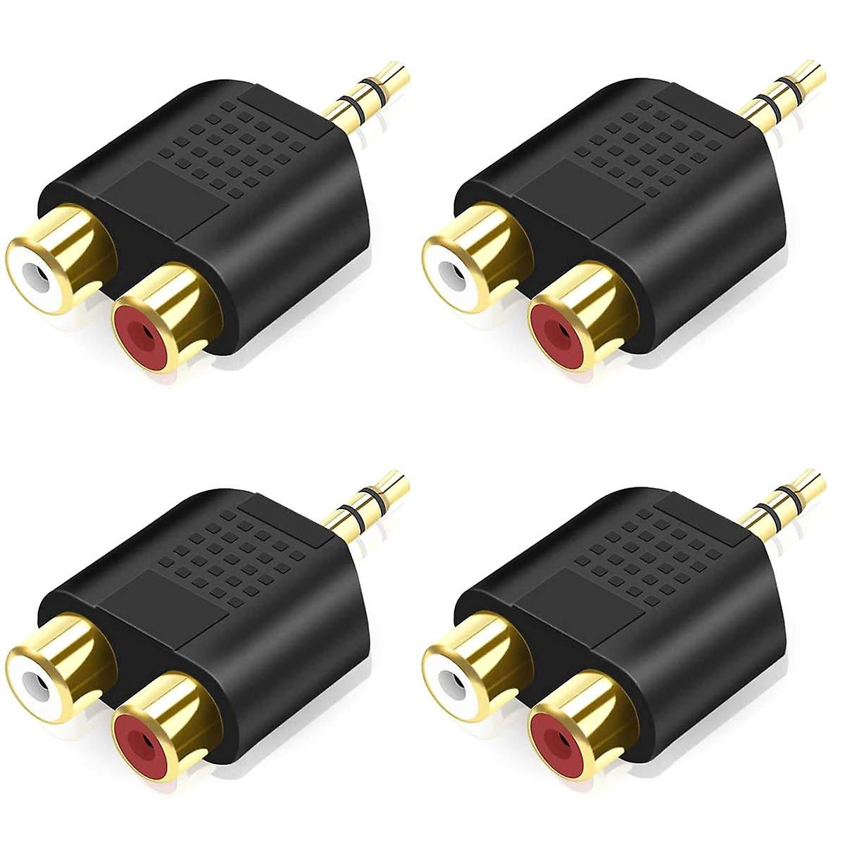 4piece 3.5mm To Rca Splitter, 3.5mm Stereo Male To Dual Rca Female Audio Adapter