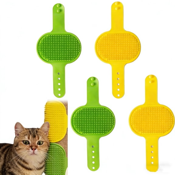 4-piece Cat Itch Remover,Silicone Beauty Belt Pad 2-in-1 Self-cleaning Device,Table Leg Strap Comb,Silicone Wall Corner Massage Cat Scratching Board.
