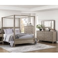 thumbnail image 1 of 4-piece Furniture Bedroom Set Cal-King Size Platform Bed Dresser Mirror Chest Gray Oak Finish, 1 of 7