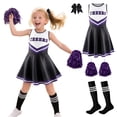 thumbnail image 1 of Pigmiss Girls Cheerleader Costume Kids Cheerleading Outfit Dress for Halloween Party Birthday Gift Stage Performance Sports Events, 1 of 8