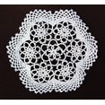 thumbnail image 1 of 4-piece Handmade Tatting Lace Floral Cotton Coaster Doilies, 6-inch Round, White, 1 of 1