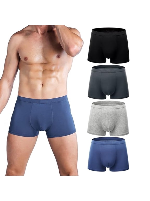 4 piece L size Men's underwear Mens boxer briefs Mens Trunks Underwear,Men's Breathable Modal Microfiber Trunks boxer briefs for men pack Underwear Covered Band Multipack